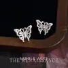 Brincos Vintage de Esmalte Medieval Claro com Efeito Gotejante Recortados Borboleta Roxa Elegantes Franceses Acessíveis Luxo Brincos de Alta Qualidade