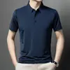Camiseta de Manga Curta de Seda Gelada Masculina de Verão, Camiseta para Pai de Meia-Idade e Idoso, Camiseta Básica Masculina, Camiseta Masculina