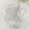 Joyería transfronteriza europea y americana, retro, francesa, elegante, collar de perlas, pendientes, pulsera, anillo, conjunto de joyería de cuatro piezas