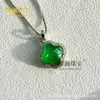 Set de Pulsera de Trébol de Cuatro Hojas de Calcedonia Imperial Verde al por Mayor para Mujer, Lujo Plateado con Incrustaciones, Nicho, Lujo Ligero, Suministro en Vivo