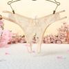 Tanga de Encaje Estilo Japonés para Mujer, Entrepierna Abierta, Cintura Baja, Transparente, Fotos Reales, Atrevido y Sexy, No Necesita Quitarse la Ropa Interior 233