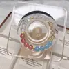 Pulsera de Cristal de Cinco Elementos en Color Dopamina Fresca y de Hada para Mujer, Pulsera de Cristal Natural con Cuentas Estilo Templo