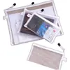 Bolsa Portadocumentos para Estudiante, Carpeta Portadocumentos Transparente A4 con Cremallera, Carpeta de Malla para Oficina, Bolsa de Almacenamiento para Artículos Varios del Hogar