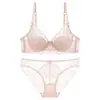 Sutiã de renda fino estilo francês para o verão com laço, projetado para fazer seios grandes parecerem menores e prevenir a flacidez, conjunto de lingerie sexy