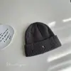 Chapéu de Lã Estilo Coreano com Bordado de Letra, Furos Pequenos, Rua Personalizada, Novo Chapéu Versátil de Outono e Inverno, Chapéu de Tricô Quente