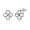 Pendientes de Plata de Ley S925 Explosiones Transfronterizas para Mujer Diseño de Trébol de Cuatro Hojas, Ágata de Fritillaria, Calcedonia Lujo Ligero Avanzado Adornos Diarios para Mujer