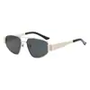 Gafas de Sol de Moda Hip-Hop Doble Puente Europeas y Americanas Gafas de Sol Metálicas Cuadradas y Redondas Adelgazantes para Rostro Marco de Metal Estilo Aviador para Hombres