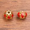 7 Tipos de Aço Inoxidável Dourado Eletrodepositado a Vácuo Esmalte Cloisonné Hueco Redondo Contas Coloridas de Isolamento com Pingente de Gotejamento de Óleo