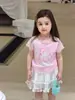 Conjunto de Ropa para Niñas, Estilo Delgado de Verano, Atuendo Casual Elegante para Niños, Vestido Camiseta de Manga Corta para Bebé Clase A