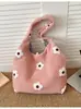 Bolsa Tote Floral Plush Transfronteiriça Feminina Inverno 2026 Versátil Moda para Ir ao Trabalho Bolsa de Ombro/Sob o Braço