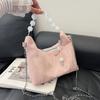 Nuevo bolso de mano chino con cuentas para mujer, moda 2024, bolso de nube informal, bolso cruzado con cadena