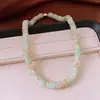 Collar de Cuentas Ovaladas Geométricas Dopamina para Mujer, Cadena para Clavícula Moderna y Versátil, Joyería de Lujo Ligero y de Alta Gama