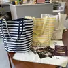 Bolso Nuevo Estilo 2025 Lona Bordada por Ambos Lados Estilo Coreano Estilo Ins Bolso Tote Casual de Hombro Grande