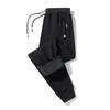 Pantalones deportivos de algodón puro nuevos de primavera y otoño para hombre, pantalones casuales, etiqueta de tres colores, cremallera, holgados, rectos, pantalones de chándal para hombre