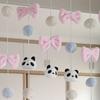 Cortina de Porta Panda com Laço de Tecido Cortina Inferior de Dormitório Cortina de Pano Cortina de Porta Decorativa Sino Baiyun Sem Perfuração