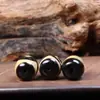 Cuentas de hilo de ágata vieja dientes de tigre dientes de tres ojos cuentas amarillas negras doradas pasta desgastada pulsera DIY accesorios de estilo étnico