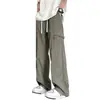 Pantalones de Trabajo Pantalones Casuales Verano Nuevo Estilo Bolsillo con Cremallera para Hombre Pantalones Largos Rectos Holgados Deportivos Pantalones de Verano para Hombre