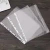 Bolsa para Documentos com 11 Furos A4 Transparente Bolsa de Folhas Soltas Pasta para Inserir Informações Bolsa Perfurada com Tira Branca Capa Protetora para Provas de Aluno