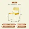 Silla de Café Nórdico de Moda Silla con Respaldo de Diseñador Silla de Comedor Creativa Hueca Vintage Apilable Perforada Amarilla