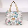 Bolsa de Bento Floral de Mano de Estilo Nuevo Simple de Comercio Exterior para Mujeres Moda Gran Capacidad Bolsa de Almuerzo Bolsa para Lonchera Bolso de Mano