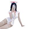Lencería sexy nueva sexy botón ropa de enfermera conjunto transparente talla grande uniforme de juego de rol traje seductor pijama