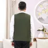 Chaleco cálido de forro polar para hombre, con múltiples bolsillos, adecuado para hombres de mediana edad y mayores, para usar al aire libre en otoño e invierno, un chaleco para papás