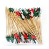 Palillos Desechables para Fruta para Uso en Casa, Tenedores de Fruta de Grado Alimenticio, Tenedores de Bambú Estilo Árbol de Navidad, Palillos de Bambú Artísticos de Espino Confitado, Palillos Creativos