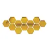 Pegatinas de pared decorativas hexagonales acrílicas transfronterizas, pegatinas de espejo de pared de fondo para entrada de sala de estar del hogar DIY autoadhesivas 3D