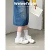 Weiwei Girl 680-1 Primavera Estilo Coreano Con Cordones Zapatos de Entrenamiento Alemanes Zapatillas de Malla Casuales Zapatos Deportivos de Suela Gruesa para Estudiantes
