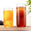 Copo de Coca-Cola de Vidro Transfronteiriço de 16 onças Copo de Coca-Cola para Bebidas Geladas Copo de Sucção de Silicone Gao Peng com Tampa de Bambu