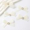 Patrón Dulce de Aspecto Francés Alto Malla de Seda Brillante Lazo de Perla DIY Hecho a Mano Accesorios para Ropa de Mujer