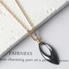 Pingente de Cerâmica Espacial em Forma de Gota com Zircônia em Aço Inoxidável Colar Feminino de Aço Titânio Corrente de Clavícula Ajustável