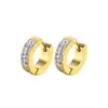 Pendientes de Aro Lisos Populares Transfronterizos, Lujo Ligero, Versátiles para el Trabajo, Clips para Orejas de Acero de Titanio, Modernos y Sencillos, Unisex, en Stock del Fabricante