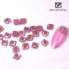 Nuevo color moca púrpura loto uña diamante de forma especial color gelatina diamante plano uña joyería DIY uña Pedrería