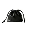 Bolsa de Lona con Cordón Estampado de Lichi, Bolsa de Piel Impermeable con Cordón en Negro, Bolsa de Almacenamiento Portátil Personalizada para Auriculares y Cables de Alimentación