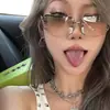 Gafas de sol sin montura Y2K para mujer, estilo de chica popular europea y americana, nuevas y elegantes gafas con forma cóncava 2026, gafas de sol de alta gama