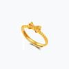 Anillo de lazo abierto de latón chapado en oro, ajustable, de oro arena de Vietnam, sencillo y elegante, para mujer. Suministro directo.