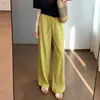 Calça Shen de Verão, Linho de Liocel, Fresca e Respirável com Textura Levemente Amassada, Calça Reta de Cintura Alta Estilo Preguiçoso