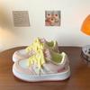 Zapatos Planos Originales de Versión Coreana con Bloques de Color Estampados de Nicho para Mujer, Tendencia Estilo Ins 2025 Otoño Nuevos Zapatillas Versátiles para Estudiantes