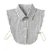 Camisas de Cuello para Mujer y Hombre, Camisas Sencillas con Cuellos Puntiagudos, Camisas Decorativas con Cuellos Redondos, Cuellos Interiores, Universales para Todas las Estaciones, Estilo Rayado