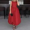 Verão 2026 Novo Estilo Transfronteiriço Europeu e Americano Comércio Exterior Moda Feminina Casual Colorido Sólido Patchwork Sem Mangas Vestido Botão de Flor