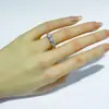 Anel de Moissanita de Três Pedras Moda Europeia e Americana Anel de Casamento Atacado Anel de Prata Esterlina S925 Anel de Casamento para Mulheres em Estoque
