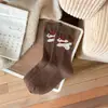 Meias femininas grossas meias de lã quente Coreia do Sul Ins desenho animado cachorrinho fofo all-match meias médias veludo macio pilha meias
