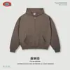 Ropa para Hombre BE Otoño Estilo Old Money Lujo Silencioso Sudadera con Capucha y Cremallera Jaspeada Conjunto Casual de Pierna Recta para Hombre