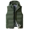 Chaleco de algodón con relleno de plumón para otoño e invierno, talla extra para hombre, con capucha desmontable, chaqueta deportiva de algodón, chaleco de lana de cordero, engrosado y a prueba de frío