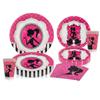 Plato de papel rosa Barbie tema Barbie Girl vaso de papel servilleta juego de vajilla desechable decoración para fiesta navideña