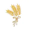 Broche de Espiga de Trigo de Alta Gama Lujo Versátil Temperamento Corsage Pin para Chaqueta de Traje Profesional Moda Elegante Accesorios Japoneses y Coreanos