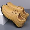 Zapatos de Cuero para Hombre, Cuero Genuino, Nuevo Estilo Otoño e Invierno 2026, Piel de Vaca de Primera Capa, Zapatos Casuales Versátiles de Suela Gruesa para Hombre, Zapatos para Exteriores para Personas de Mediana Edad y Mayores