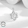 Colgante Estilo Étnico Base Collar de Cobre Accesorio DIY Incrustación Redondo 6-10mm Cabujón de Diamante Imitación Plata 925