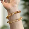 Pulsera de Cristal Torre Amarilla para Mujer, Regalo para Mejor Amiga, Pulsera de Joyería de Cristal Miel al por Mayor, Cristal Amarillo Natural, Estilo Retro Artístico
